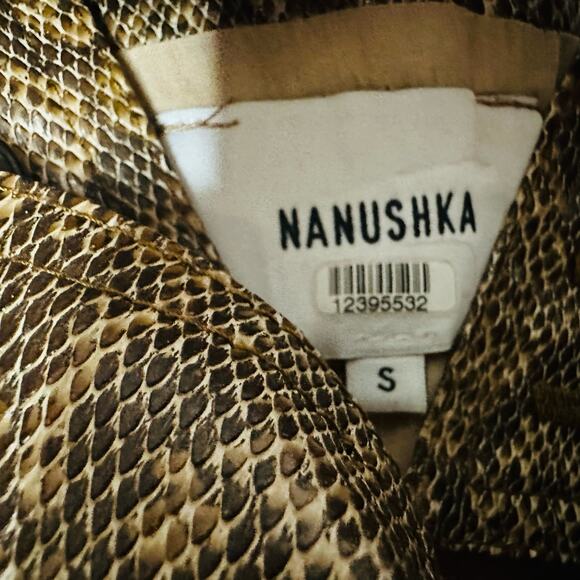 NANUSHKA Lorena Belted Snakeskin Print Vegan Mini Dress Size Small - Picture 8 of 12